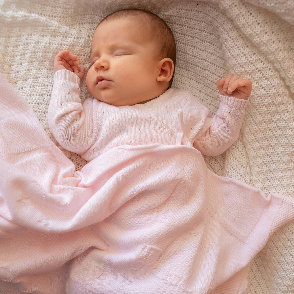 Minutus-Girls Pink Cotton Babysuit Set | Childrensalon