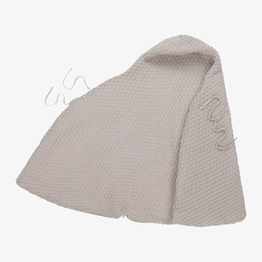 Minutus-Grey Knit Cotton Baby Nest (75cm) | Childrensalon