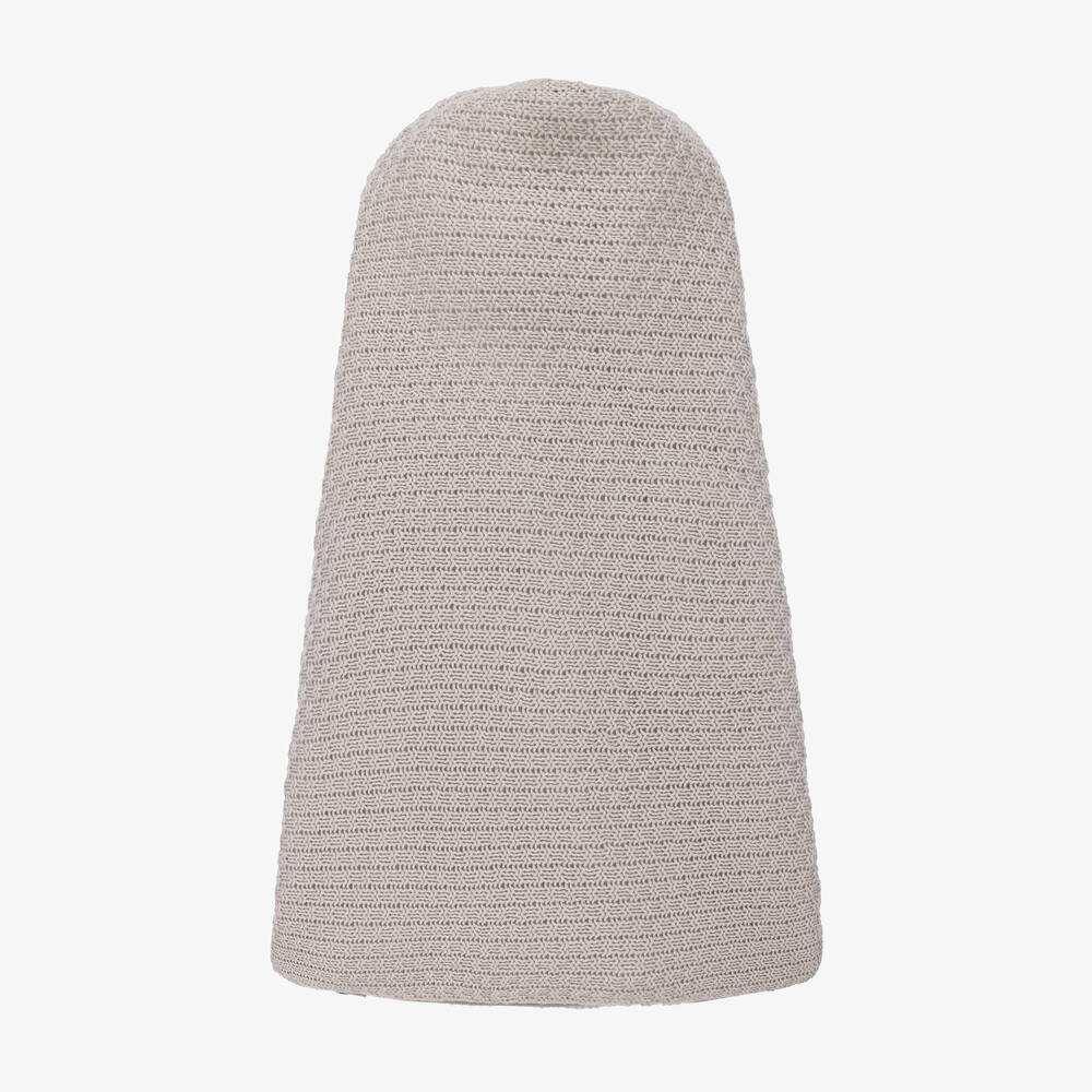 Minutus-Grey Knit Cotton Baby Nest (75cm) | Childrensalon