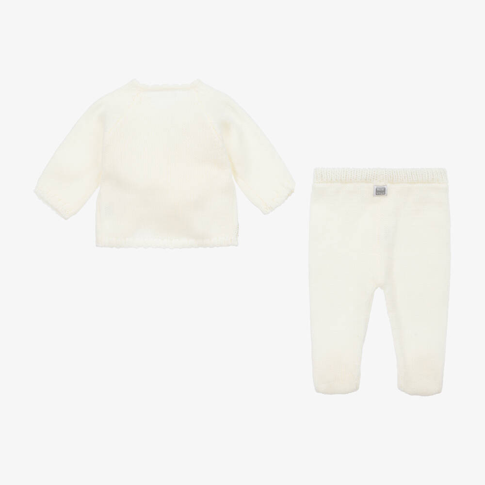 Minutus-Ivory Knit 2 Piece Babygrow | Childrensalon