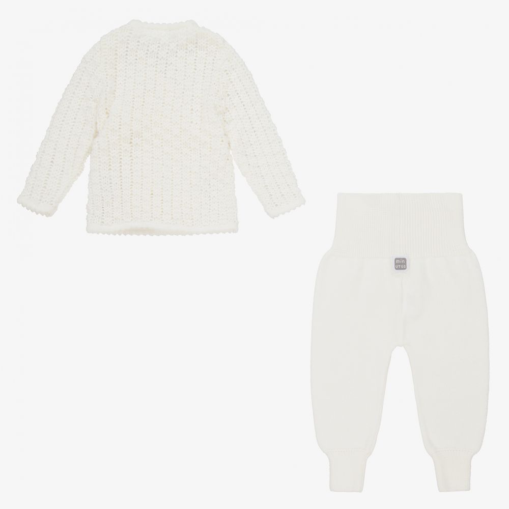 Minutus-Ivory Knit Baby Trouser Set | Childrensalon