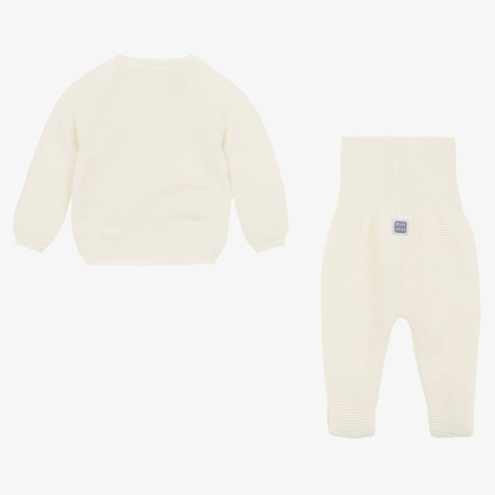 Minutus-Ivory Knitted 2 Piece Babygrow | Childrensalon