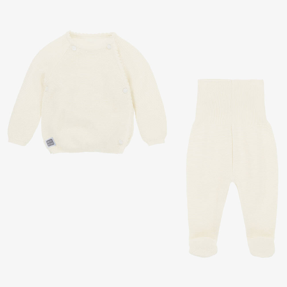 Minutus-Ivory Knitted 2 Piece Babygrow | Childrensalon