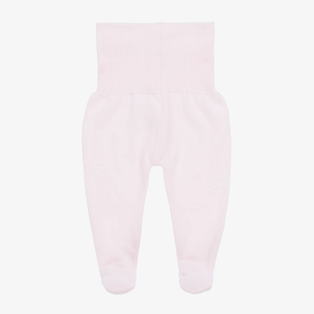 Minutus-Pink Cotton Knit 2 Piece Babygrow  | Childrensalon
