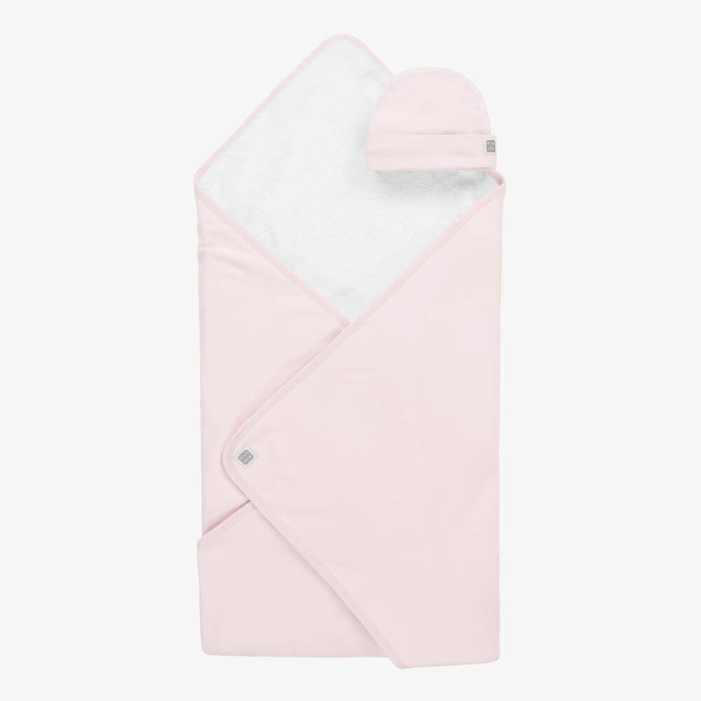 Minutus-Pink Cotton Skin To Skin Cotton Blanket & Hat Set | Childrensalon