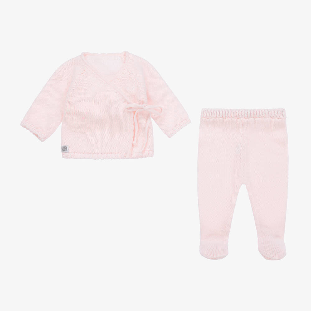 Minutus-Pink Knit 2 Piece Babygrow | Childrensalon