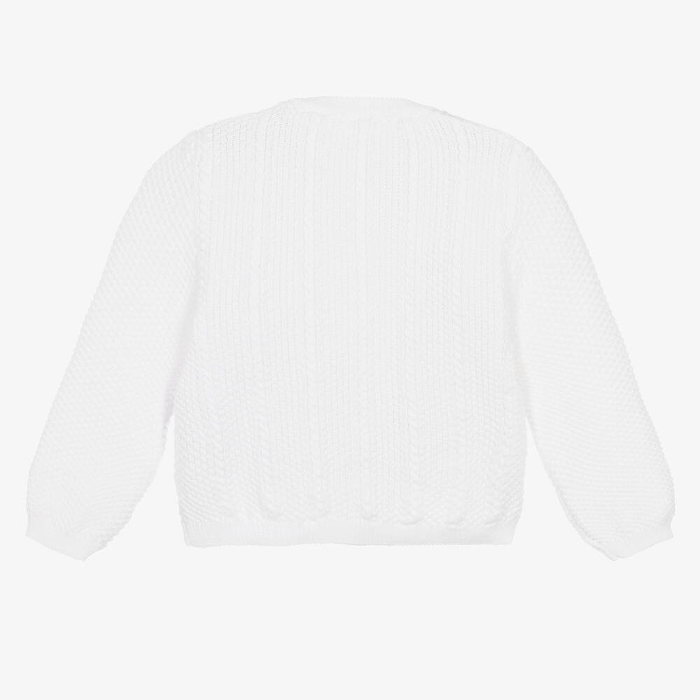 Minutus-Белый хлопковый вязаный кардиган для малышей | Childrensalon