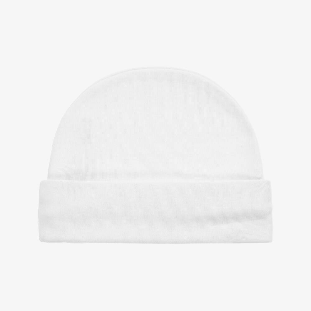 Minutus-White Cotton Skin To Skin Cotton Blanket & Hat Set  | Childrensalon