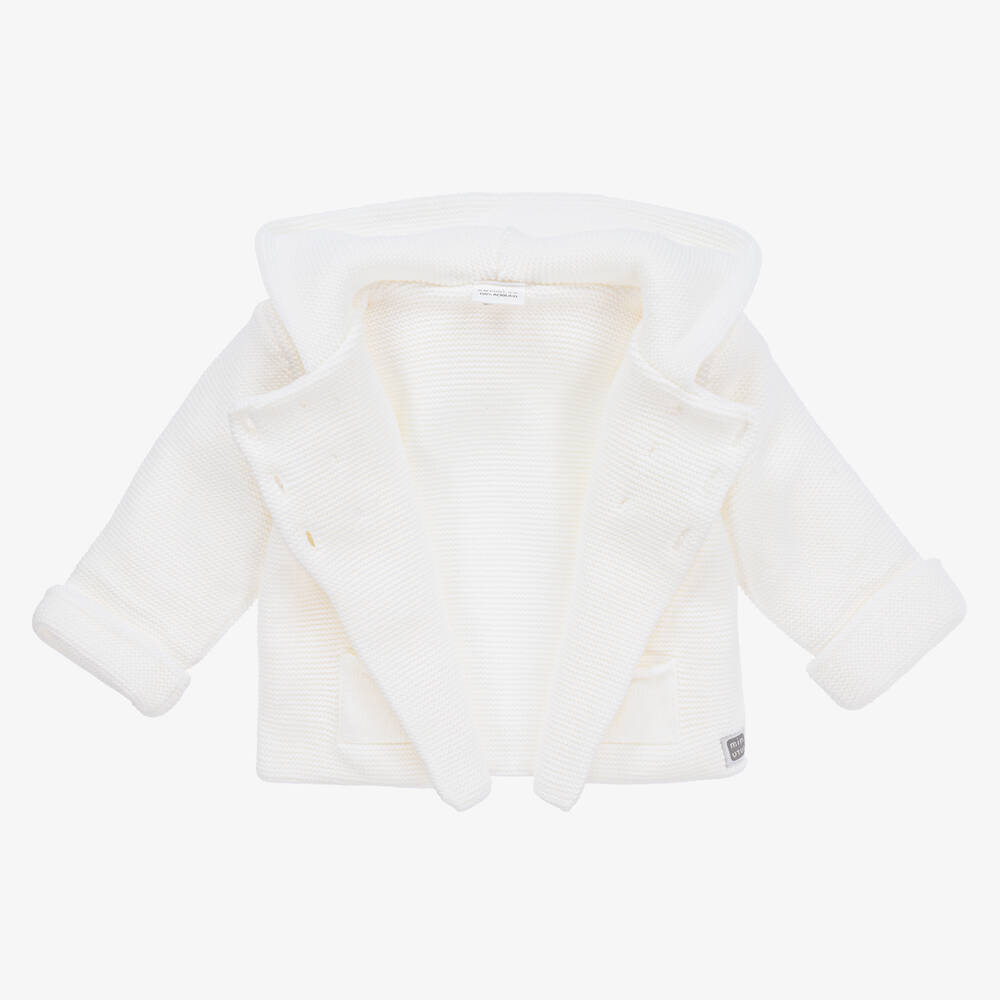 Minutus-White Hooded Pram Coat & Trouser Set | Childrensalon