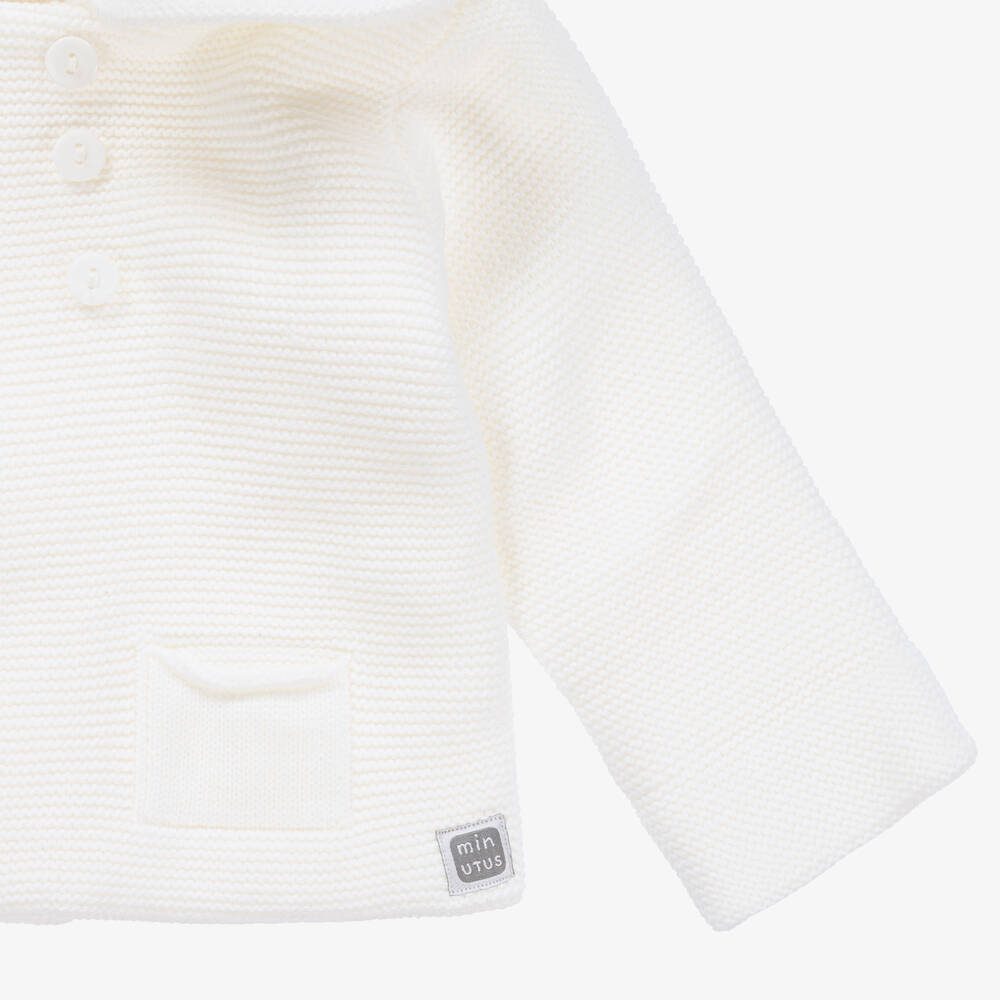 Minutus-White Hooded Pram Coat & Trouser Set | Childrensalon