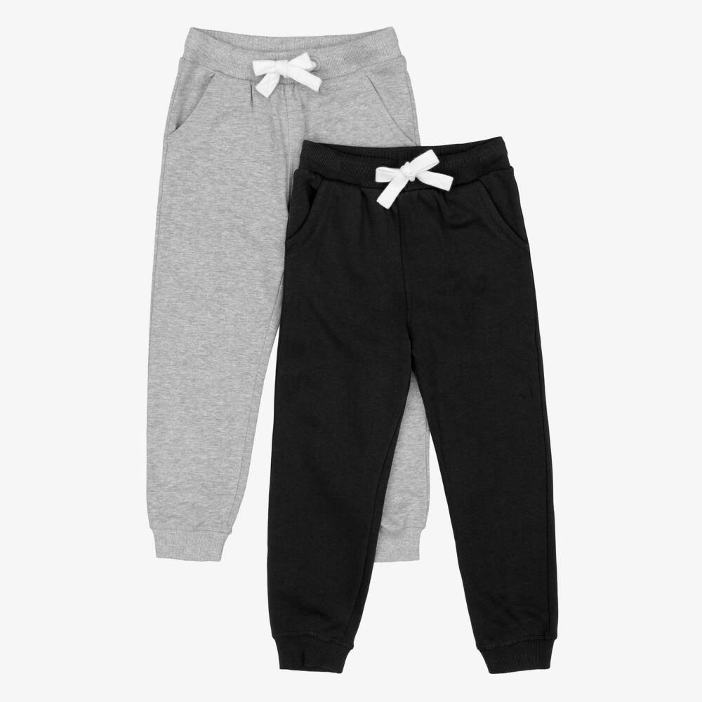 Minymo-بنطلون رياضي قطن لون أسود ورمادي (عدد 2) | Childrensalon