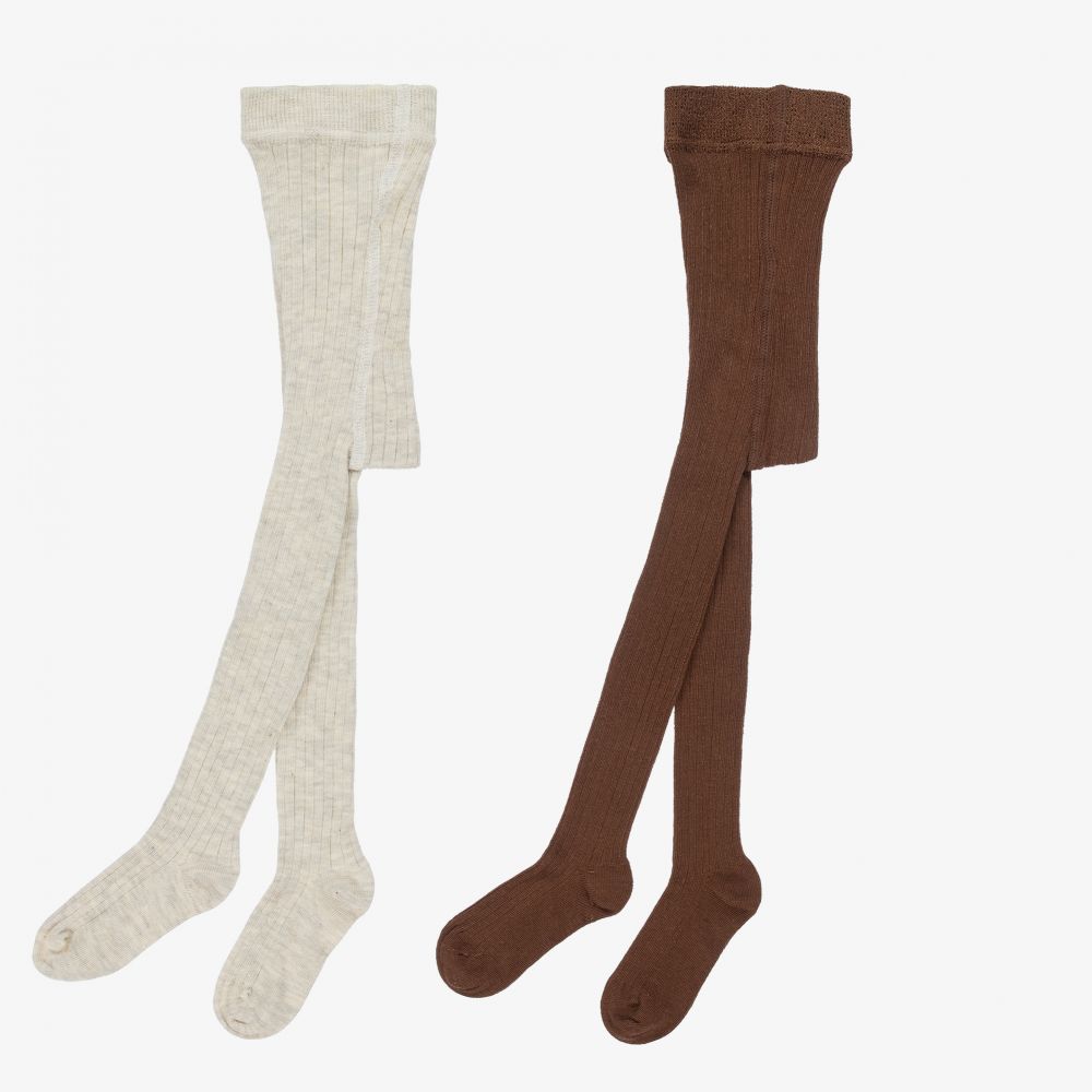 Minymo-Коричневые и серые колготки (2пары) | Childrensalon