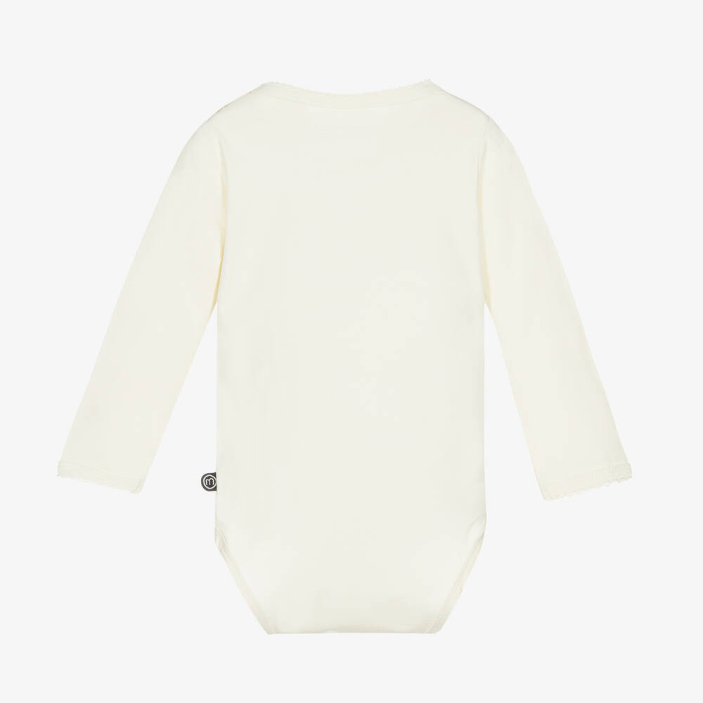 Minymo-Ivory Bamboo Long-Sleeved Bodyvest | Childrensalon