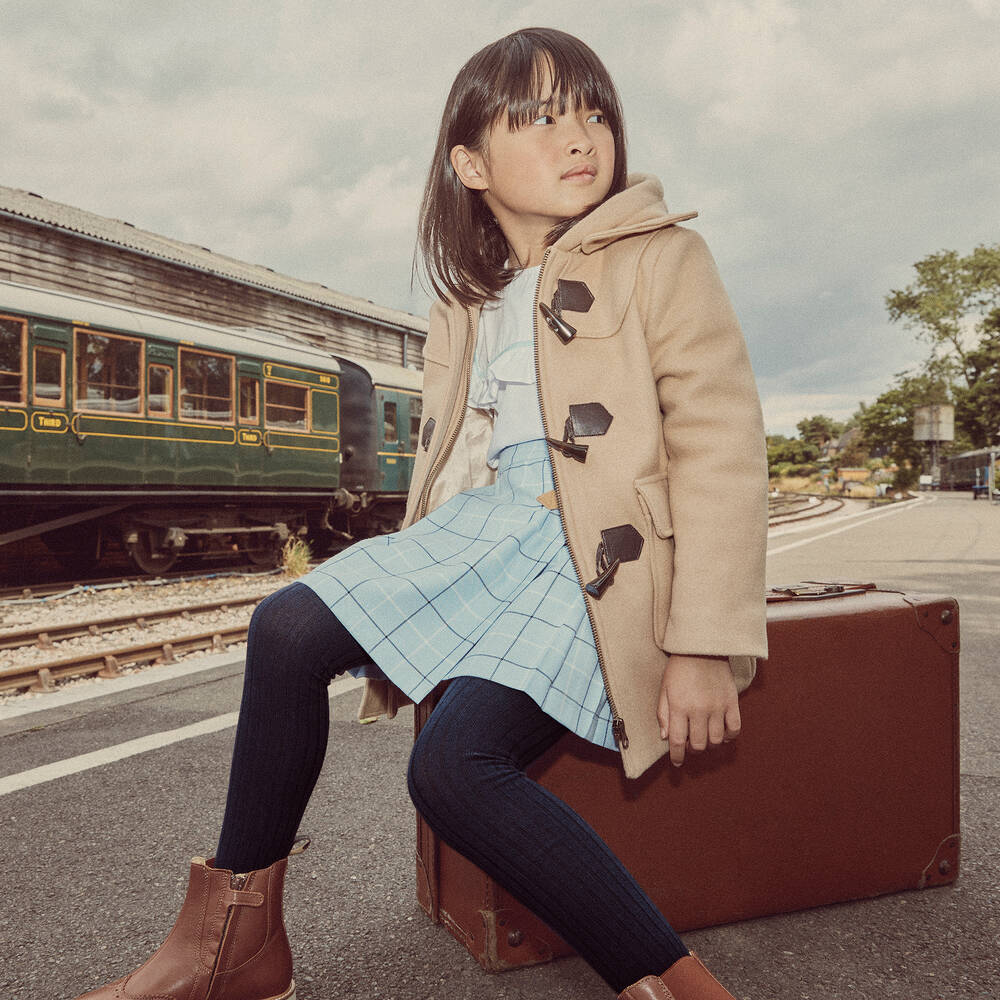 Minymo-Two Tone Blue Tights (2 Pack) | Childrensalon