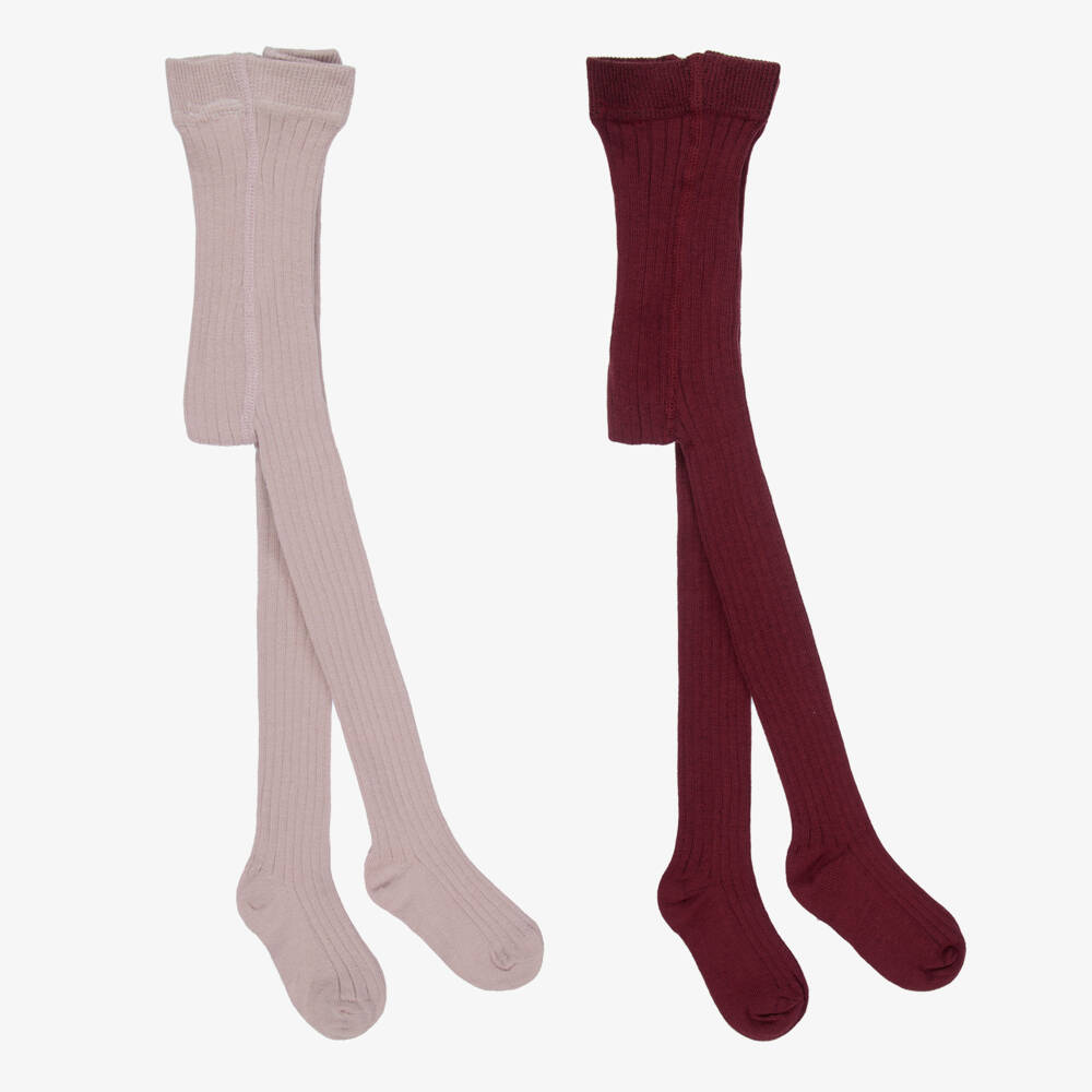 Minymo-Two Tone Pink Tights (2 Pack) | Childrensalon