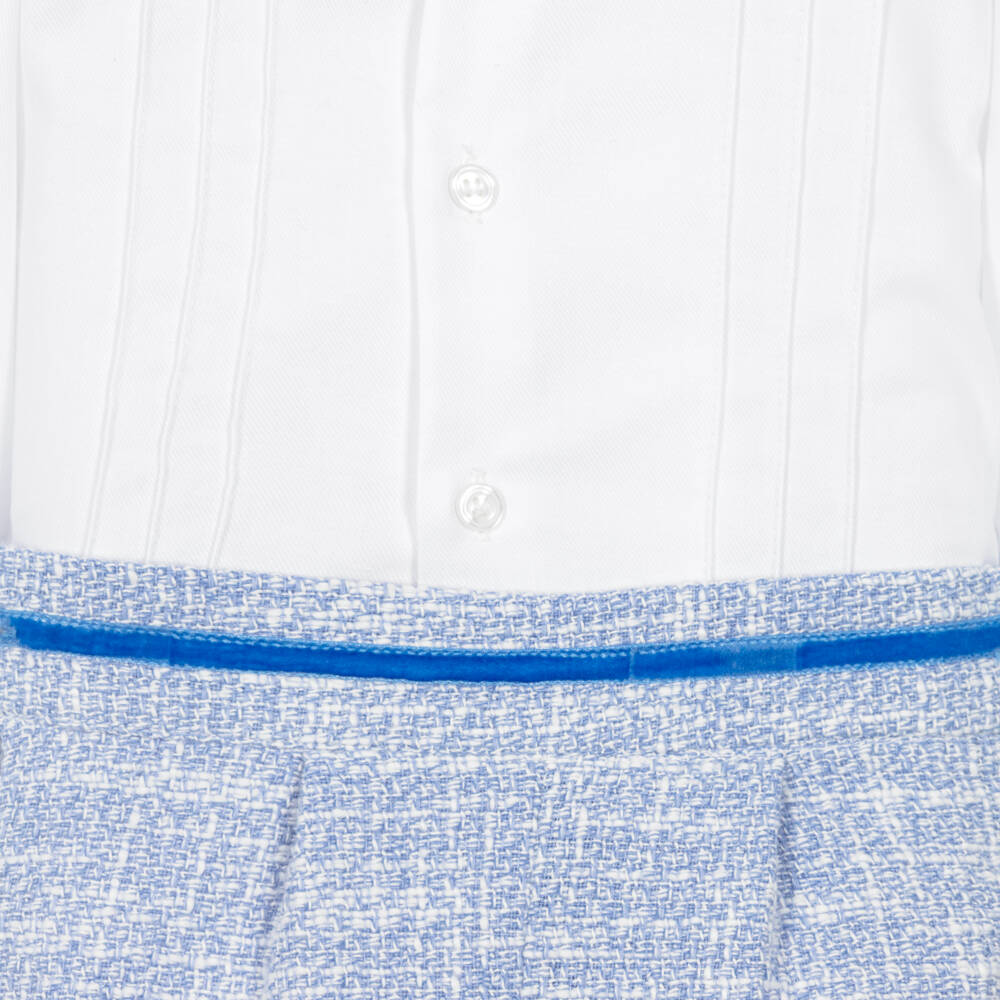 Miranda-Baby Boys Blue Tweed Shorts Set | Childrensalon