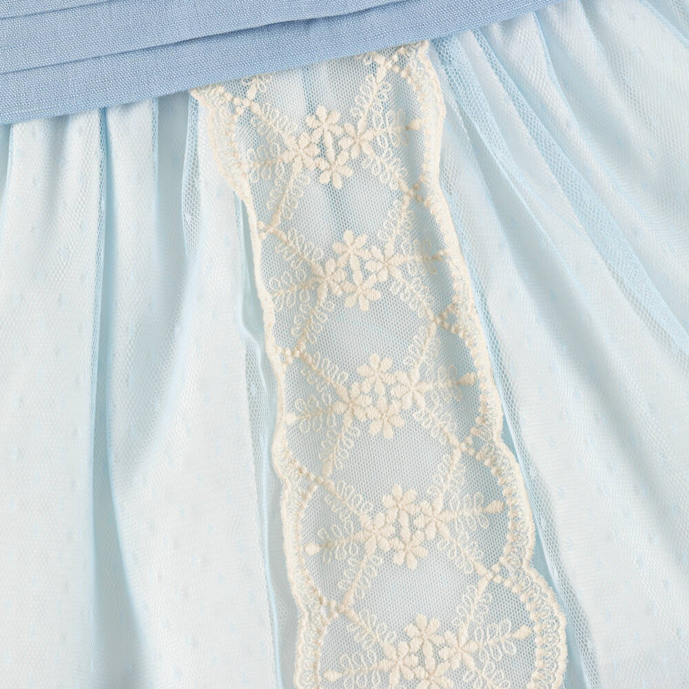 Miranda-Baby Girls Blue Tulle & Lace Dress Set | Childrensalon