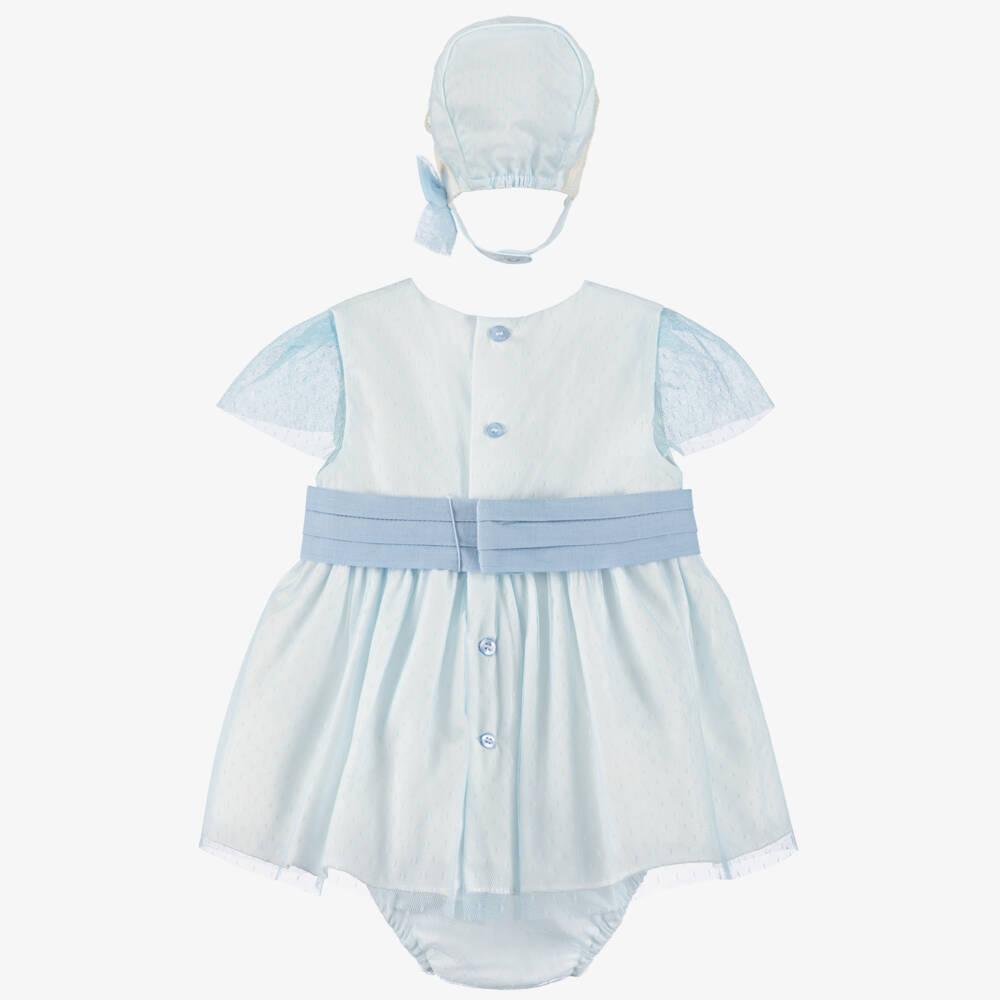 Miranda-Baby Girls Blue Tulle & Lace Dress Set | Childrensalon