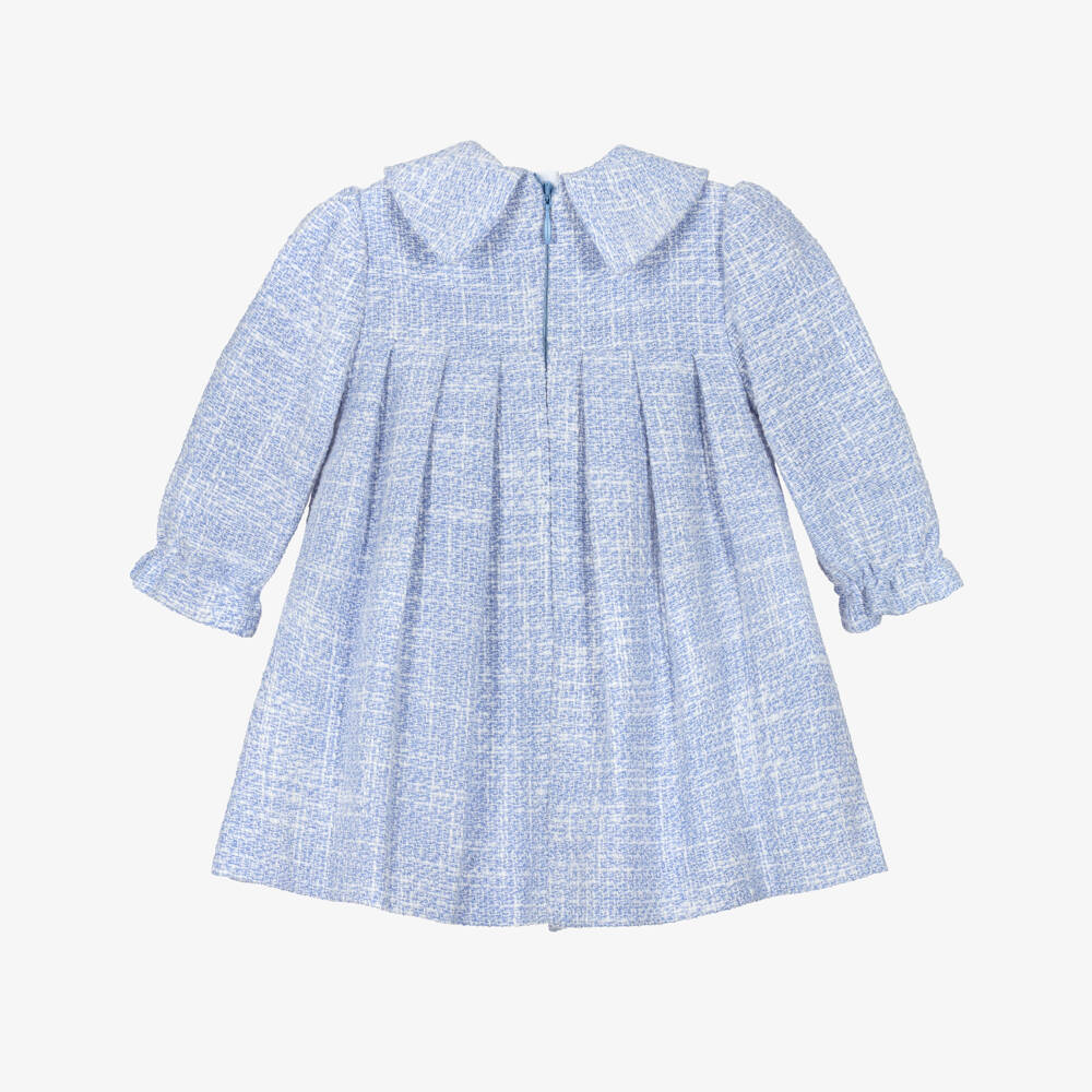 Miranda-Baby Girls Blue Tweed Dress | Childrensalon