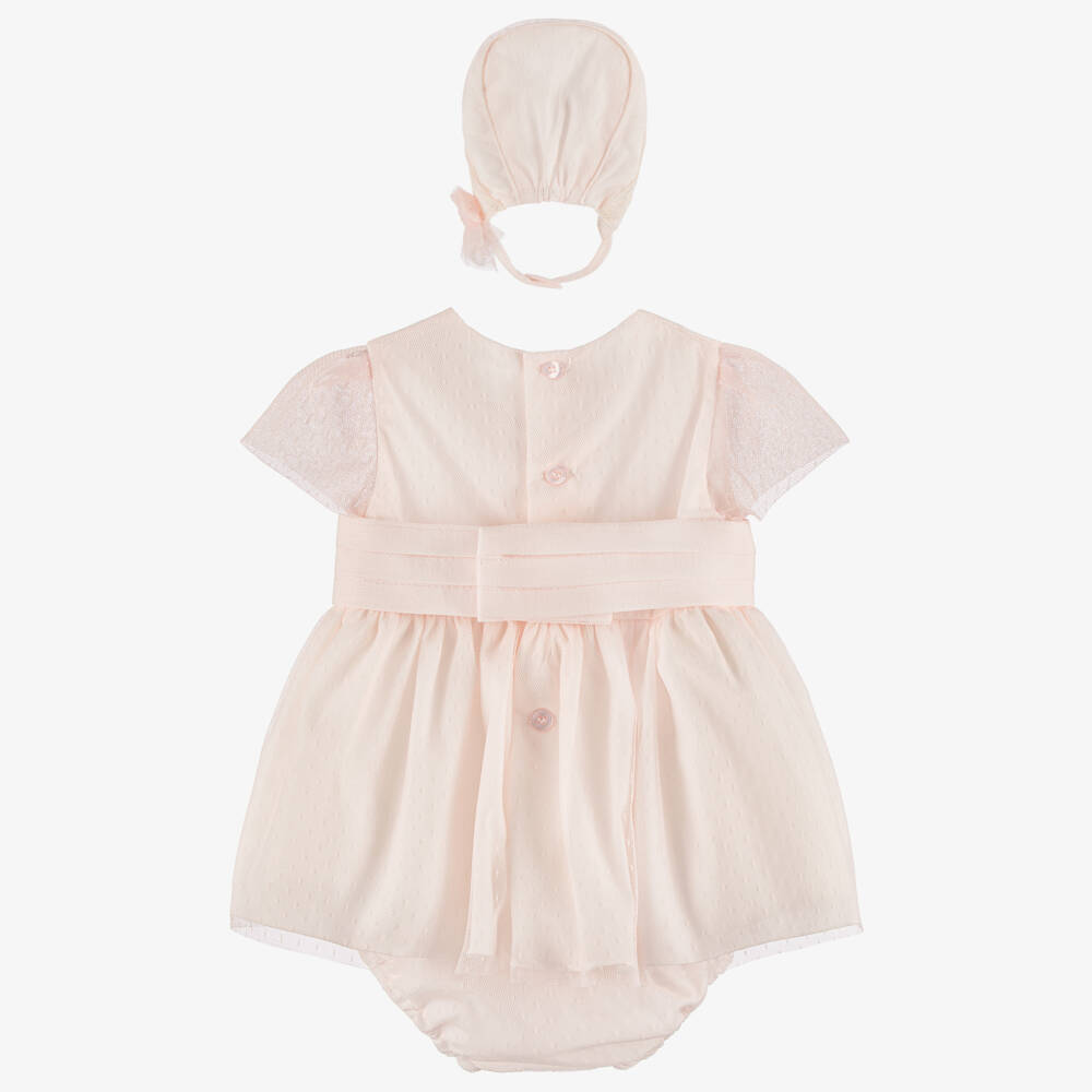 Miranda-Baby Girls Pink Tulle & Lace Dress Set | Childrensalon