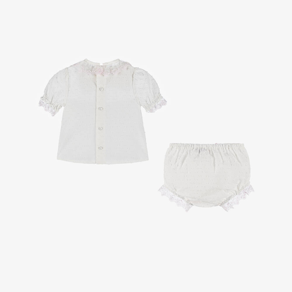 White hearts shorts toddler main image 1