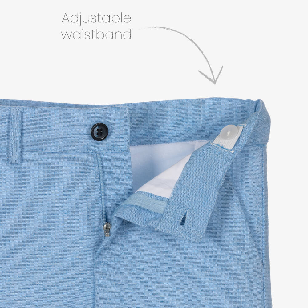 Miranda-Boys Blue & Pink Striped Shirt & Shorts Set | Childrensalon