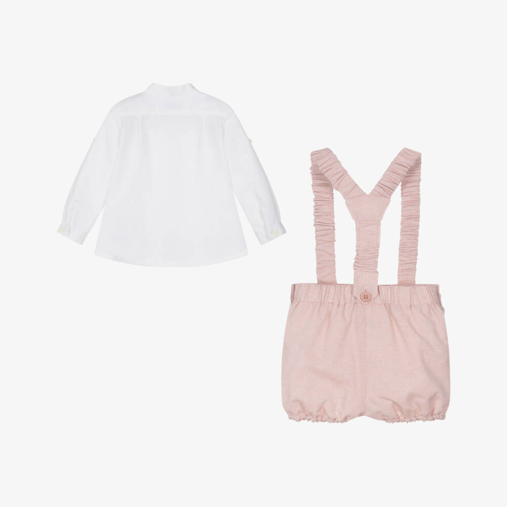 Miranda-Boys Pale Pink Shorts Set | Childrensalon
