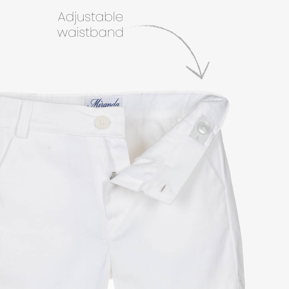 Miranda-Boys Pink Check Cotton Shirt & White Shorts Set | Childrensalon