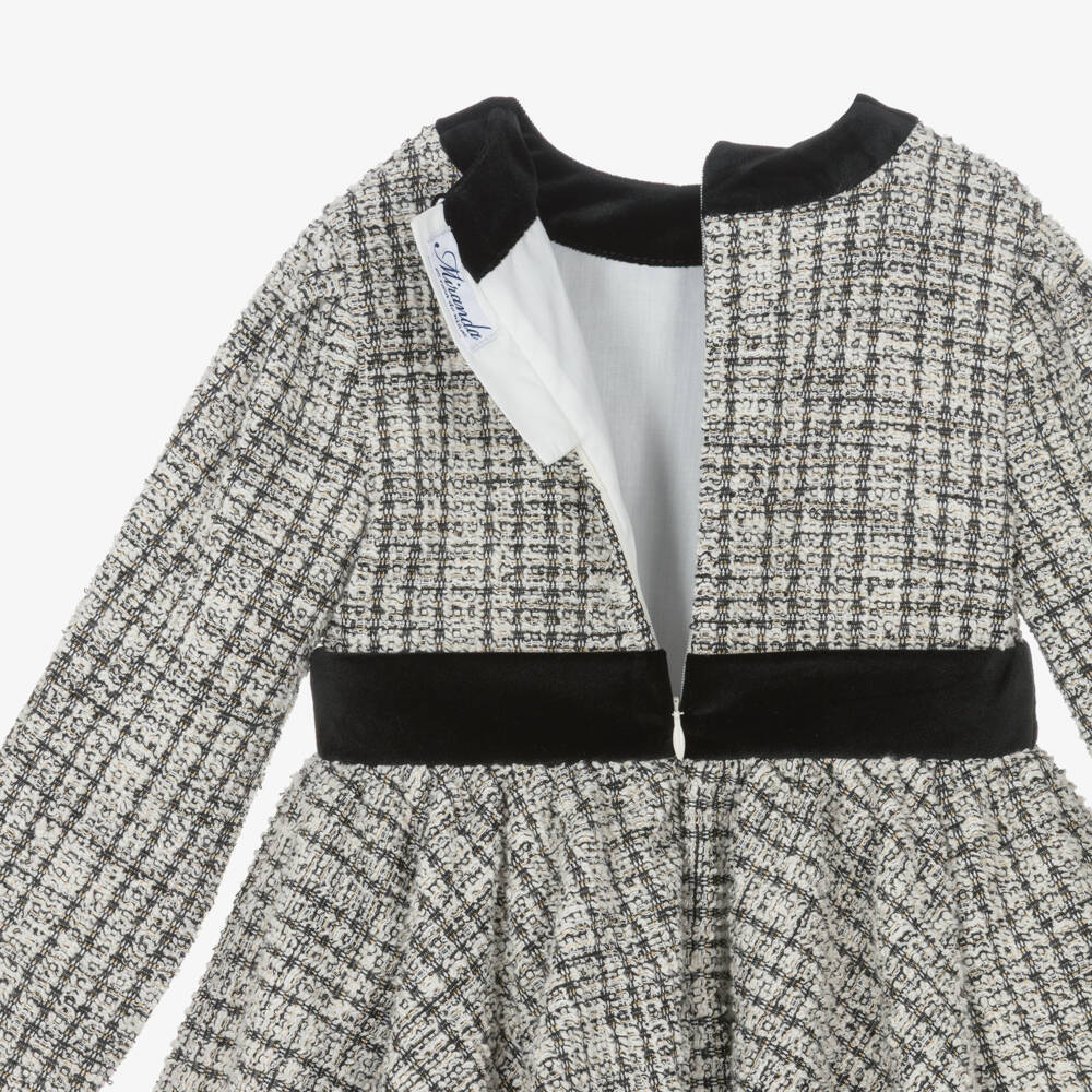Miranda-Girls Black & White Tweed Dress | Childrensalon