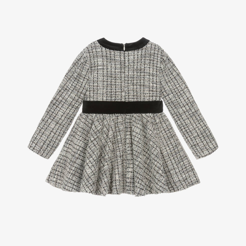 Miranda-Girls Black & White Tweed Dress | Childrensalon