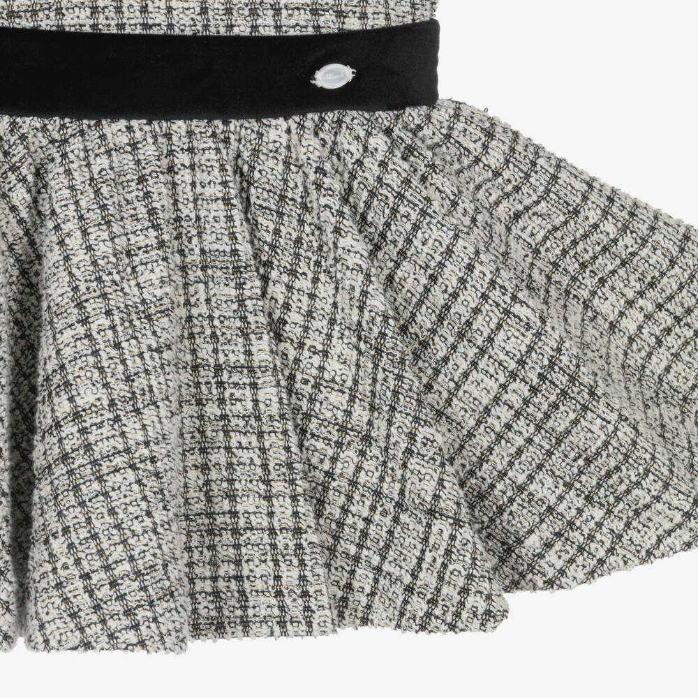 Miranda-Girls Black & White Tweed Dress | Childrensalon