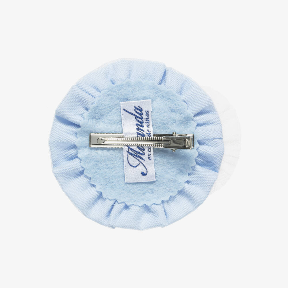 Miranda-Girls Blue & Ivory Hairband with Detachable Rosette | Childrensalon