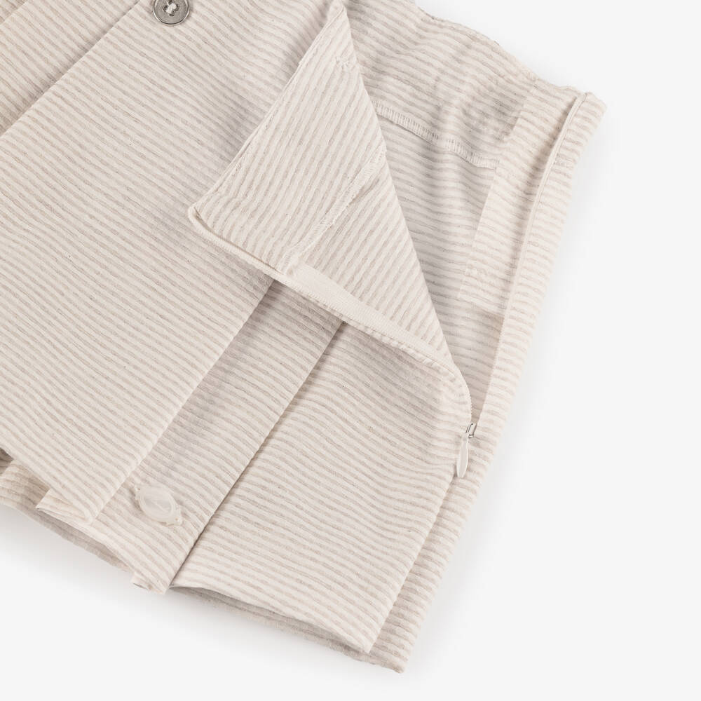 Miranda-Girls Green Blouse & Beige Skort Set | Childrensalon