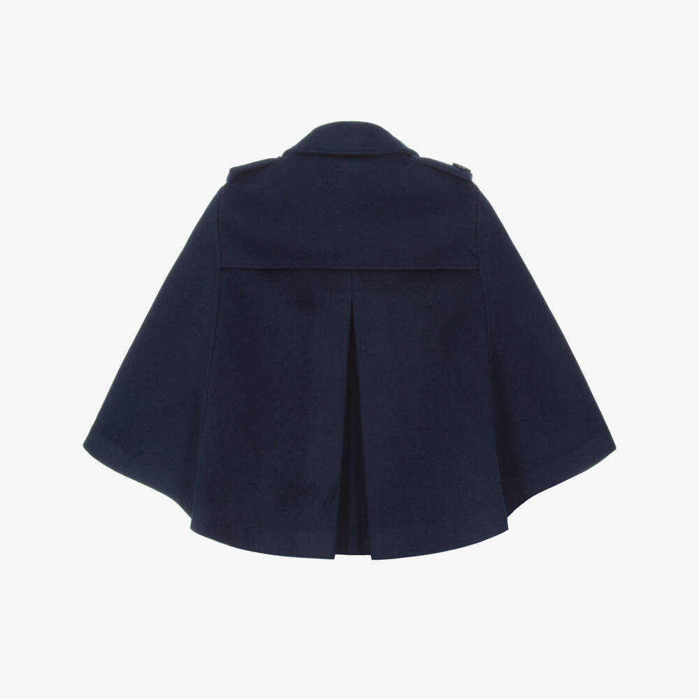 Miranda-Girls Navy Blue Felted Cape | Childrensalon