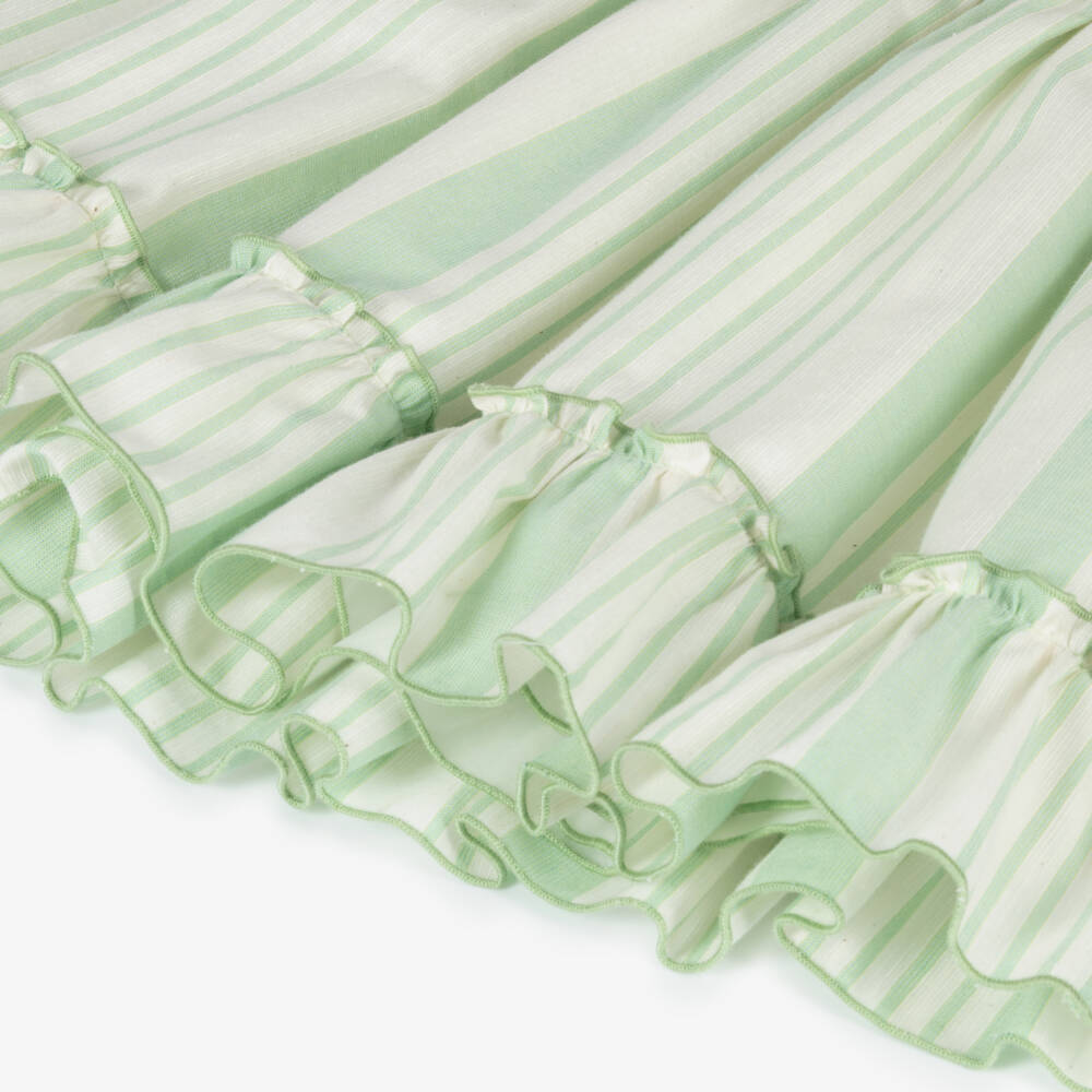 Miranda-فستان مخطط لون أخضر باستيل وعاجي للبنات | Childrensalon