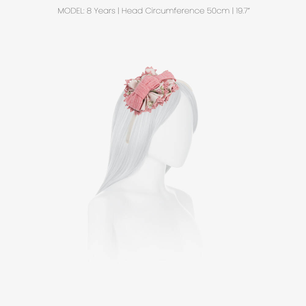 Miranda-Girls Pink & Ivory Floral Hairband | Childrensalon