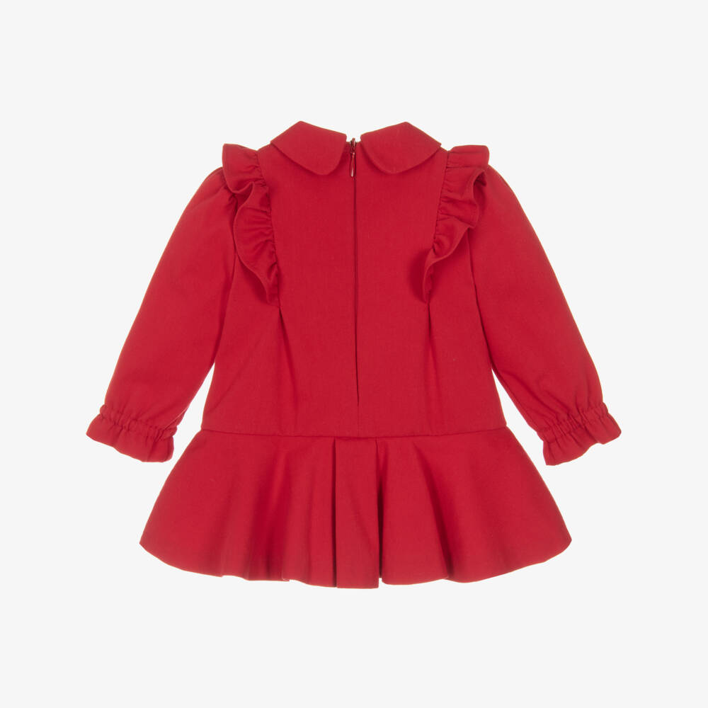Miranda-Платье красное хлопковое с бантом для девочек | Childrensalon