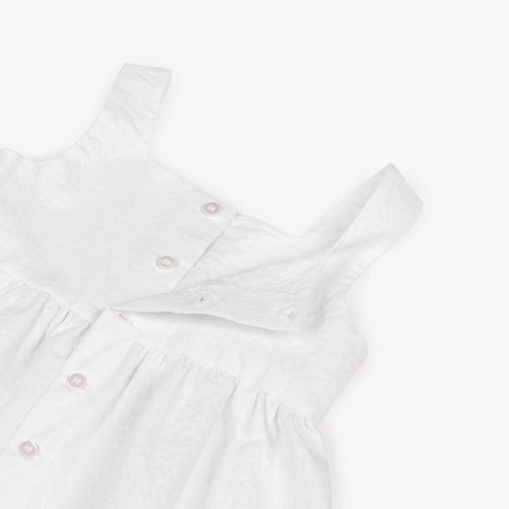 Miranda-Girls White & Pink Check Cotton Skirt Set | Childrensalon