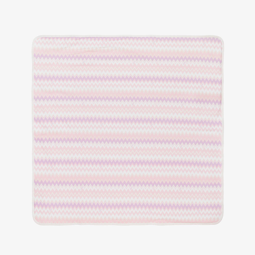 Missoni-Baby Girls Pink Zigzag Padded Blanket (80cm) | Childrensalon