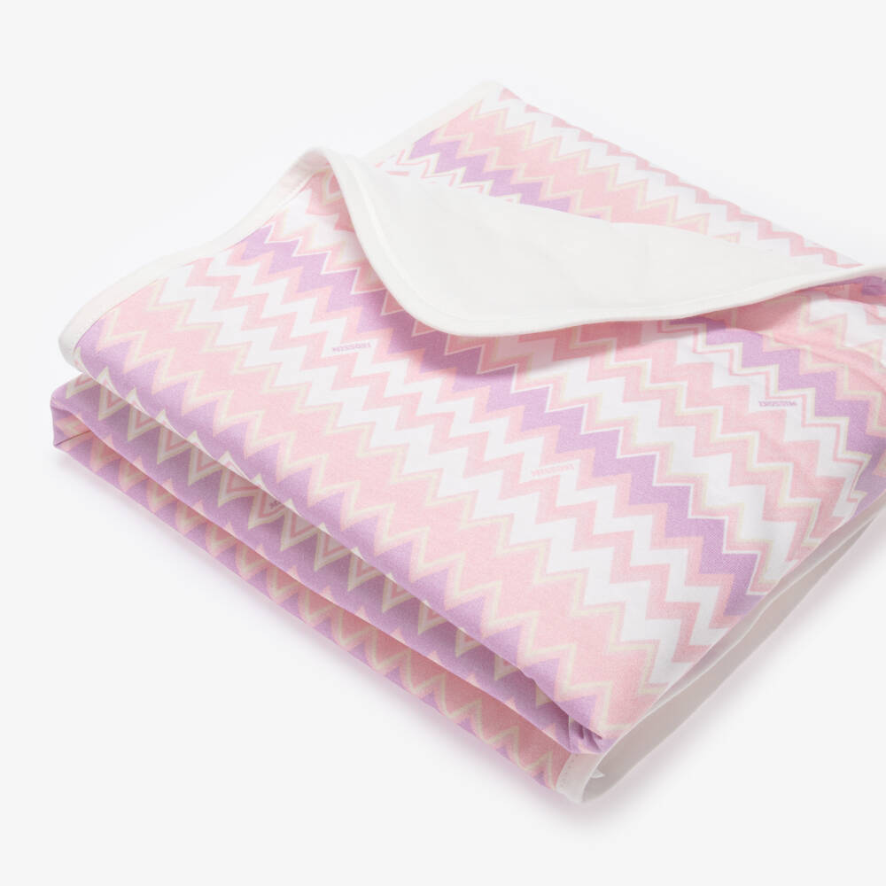 Missoni-Baby Girls Pink Zigzag Padded Blanket (80cm) | Childrensalon