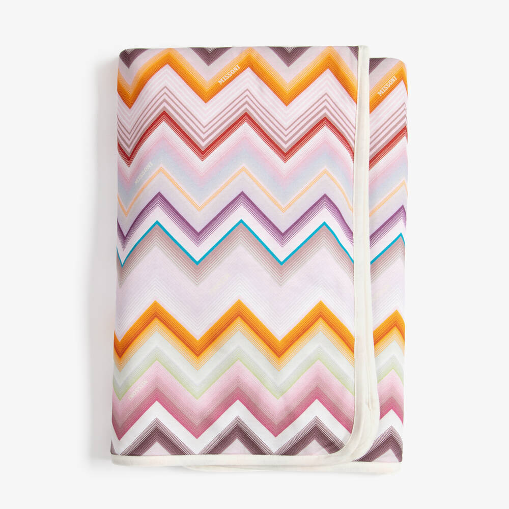 Missoni-Baby Girls Pink Zigzag Print Padded Blanket (80cm) | Childrensalon