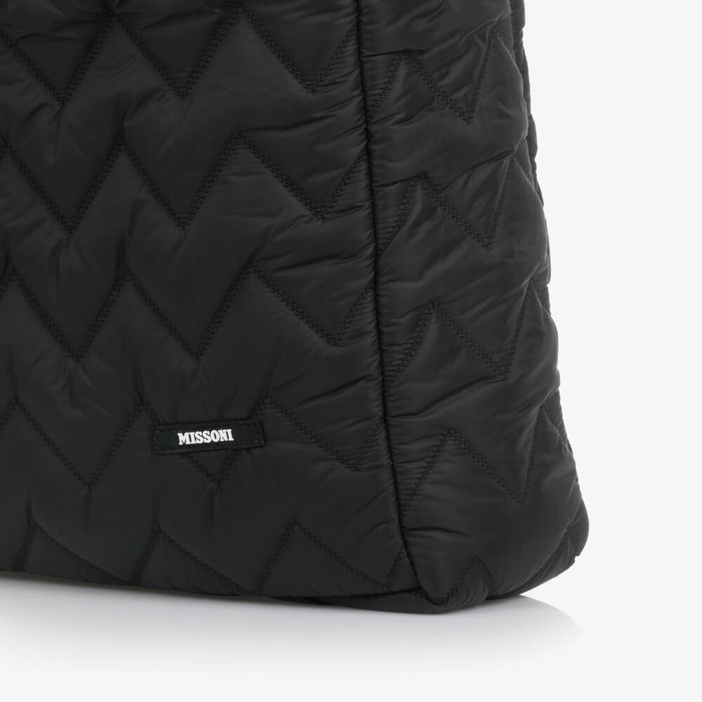 Missoni-Black Quilted Zigzag Changing Bag (42cm) | Childrensalon