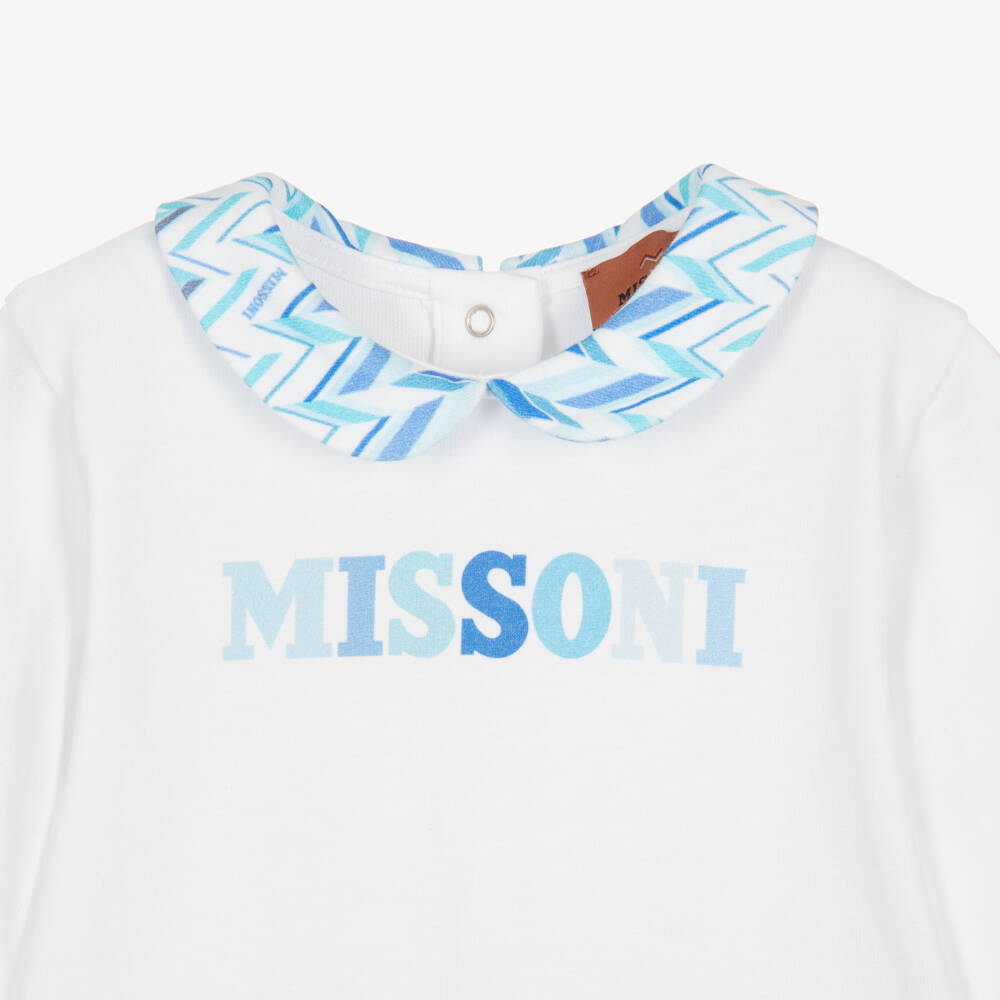 Missoni-Boys Blue Zigzag Pattern Babysuit Gift Set | Childrensalon