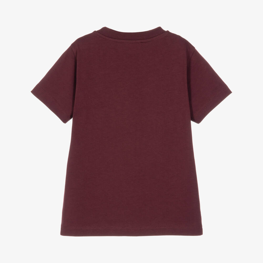 Missoni-Boys Burgundy Red Organic Cotton T-Shirt | Childrensalon