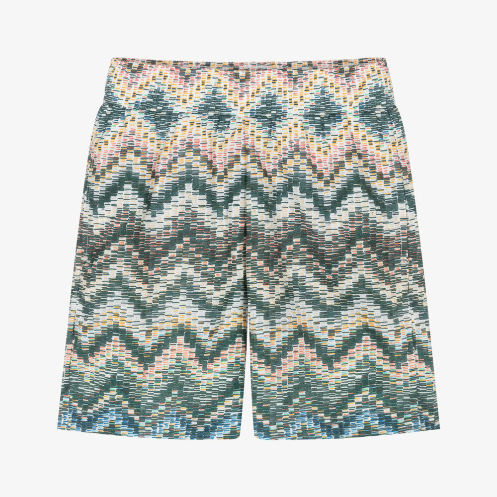 Missoni-Boys Green Zigzag Swim Shorts | Childrensalon