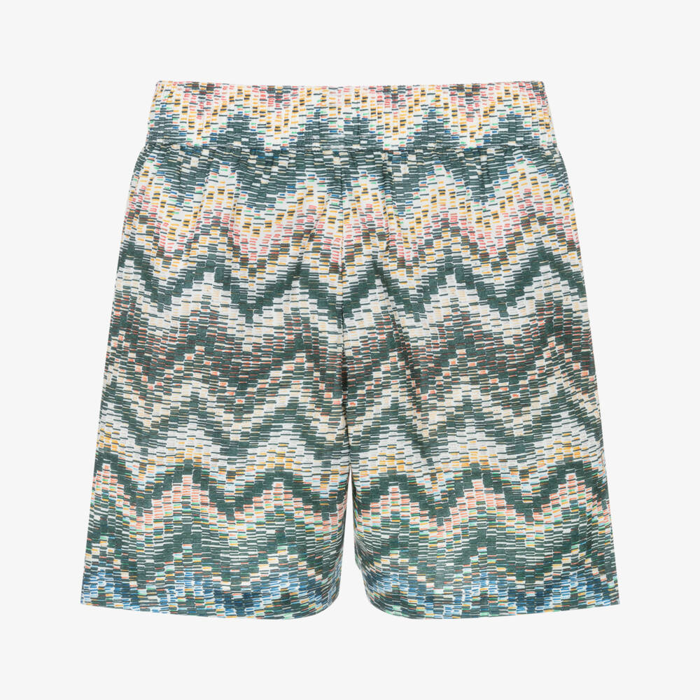 Missoni-Boys Green Zigzag Swim Shorts | Childrensalon