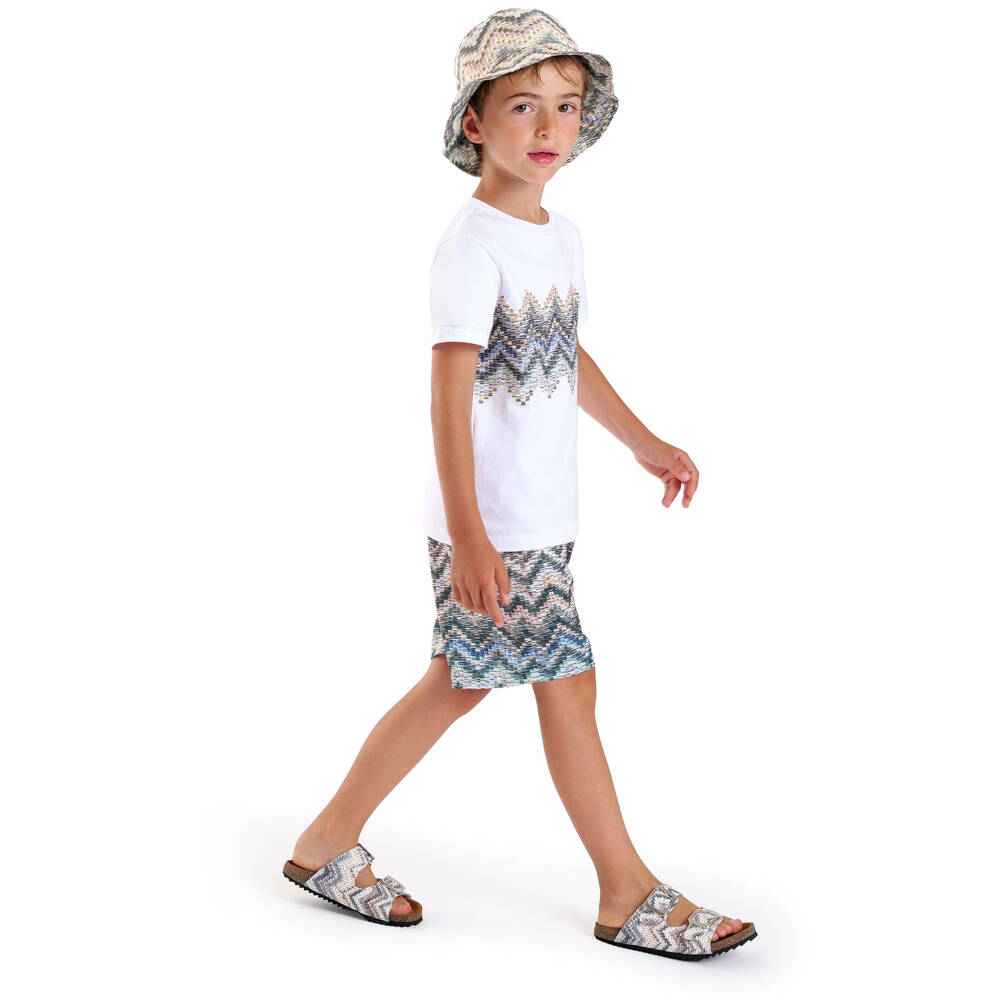 Missoni-Boys Green Zigzag Swim Shorts | Childrensalon