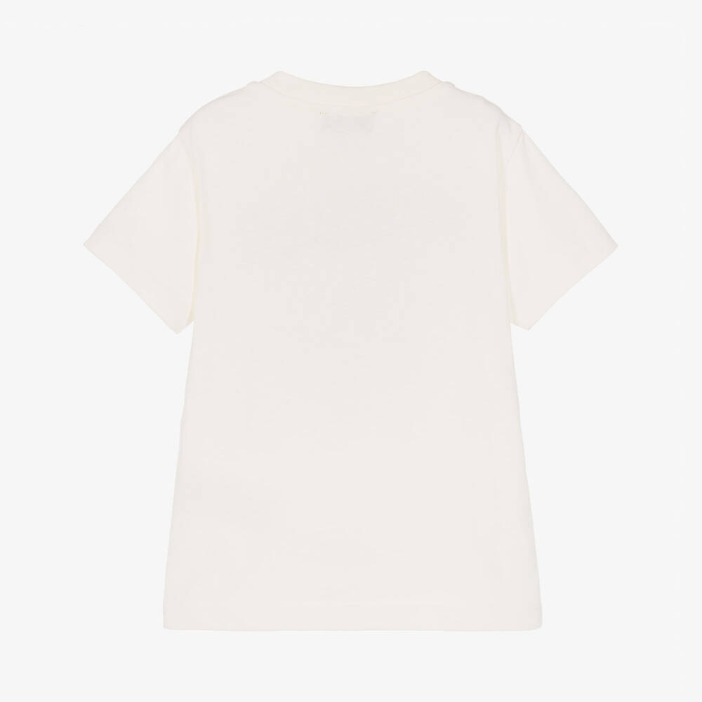 Missoni-Boys Ivory Organic Cotton T-Shirt | Childrensalon