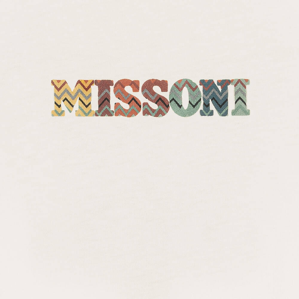 Missoni-Boys Ivory Organic Cotton T-Shirt | Childrensalon