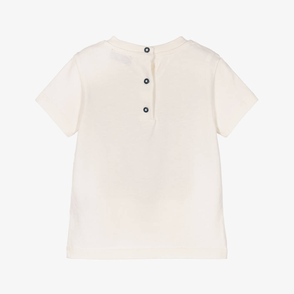 Missoni-Boys Ivory Zigzag T-Shirt in Organic Cotton | Childrensalon